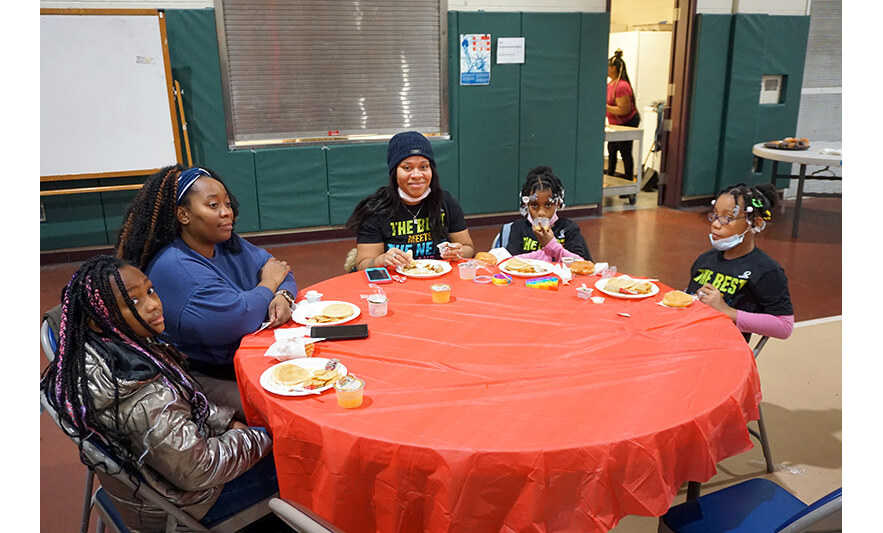 Breakfast with Santa 12-17-2022 Table of 5 with food for web