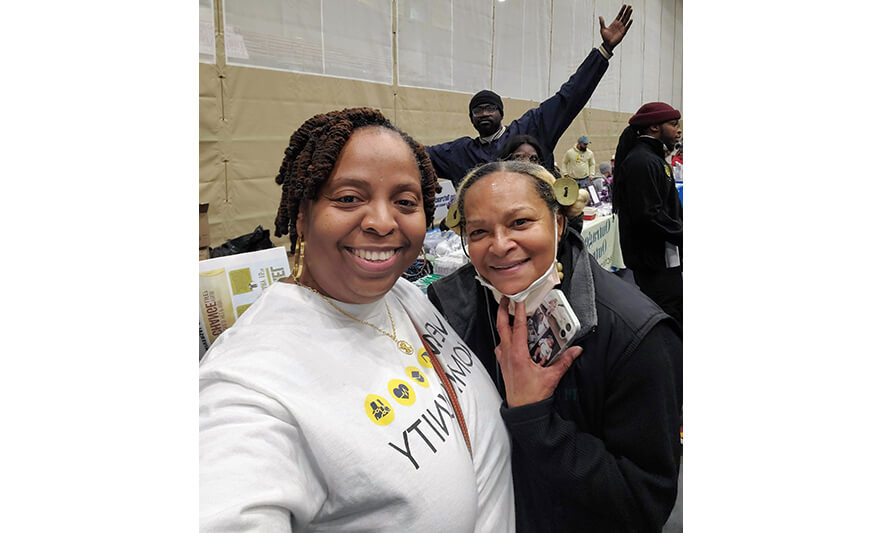 Essex County Homeless Connect Day 1-25-2023 Yonette Fredericks with woman and man in background for web