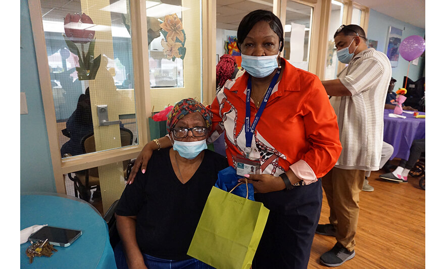 Extended Care Adopt-a-Resident Day 5-15-2025 Yonette Semple with woman in glasses for web