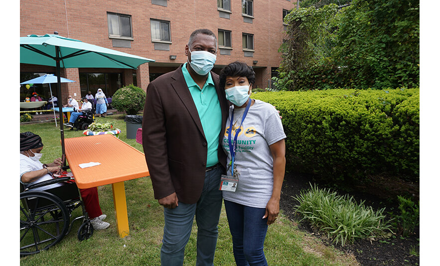 Extended Care Cookout 5-19-2023 Fred Hunter and Veronica Onwunaka for web