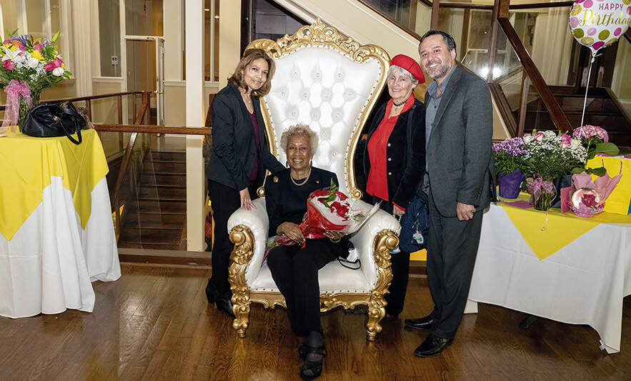 Madge Wilson 89th Birthday 4-12-2022 Adult Learning Center group with Madge Wilson for web