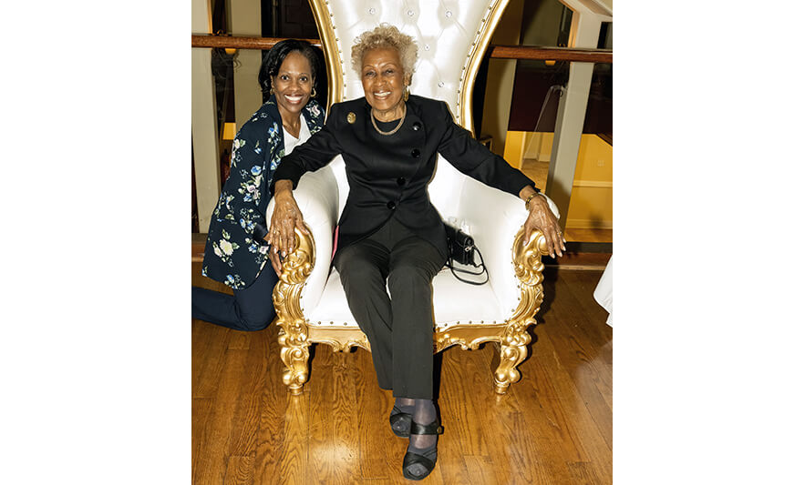 Madge Wilson 89th Birthday 4-12-2022 Frances Teabout and Madge Wilson for web