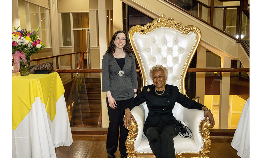 Madge Wilson 89th Birthday 4-12-2022 Michelle Lang and Madge Wilson for web