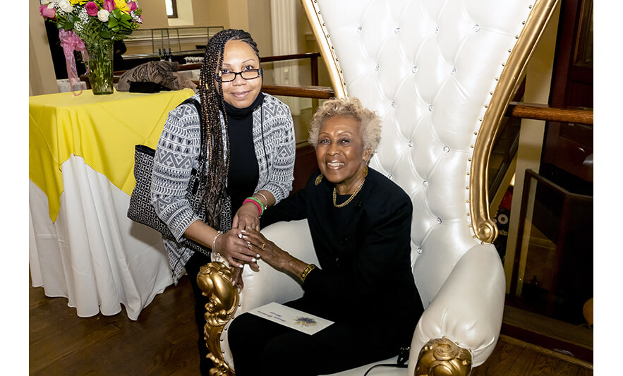 Madge Wilson 89th Birthday 4-12-2022 Tajuana Leon and Madge Wilson for web