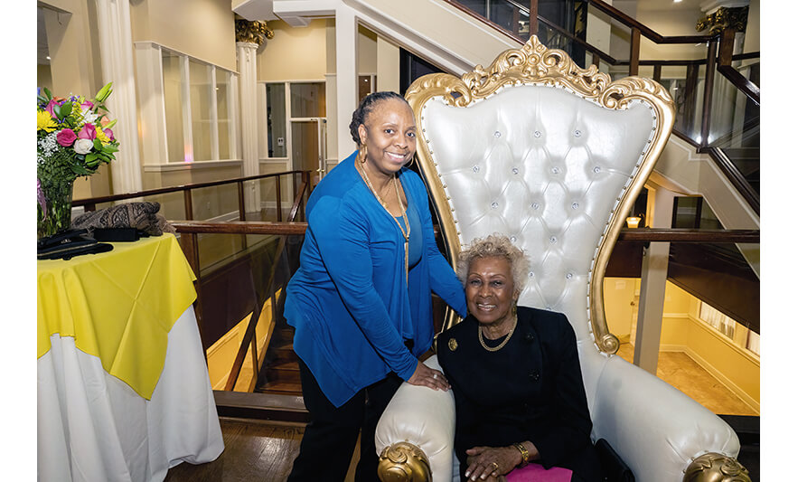 Madge Wilson 89th Birthday 4-12-2022 Yonette Fredericks and Madge Wilson for web