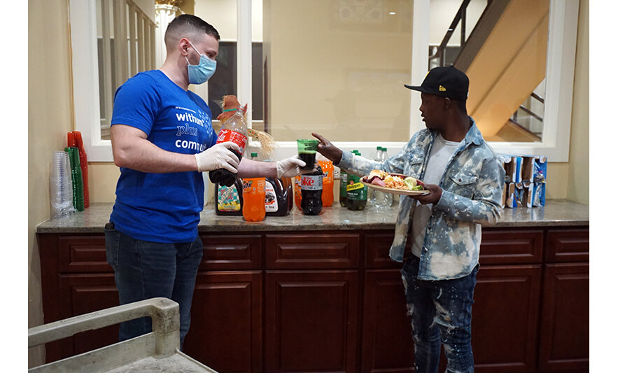 Withum Harmony House Thanksgiving Dinner 11-21-2022 Boy getting soda for web